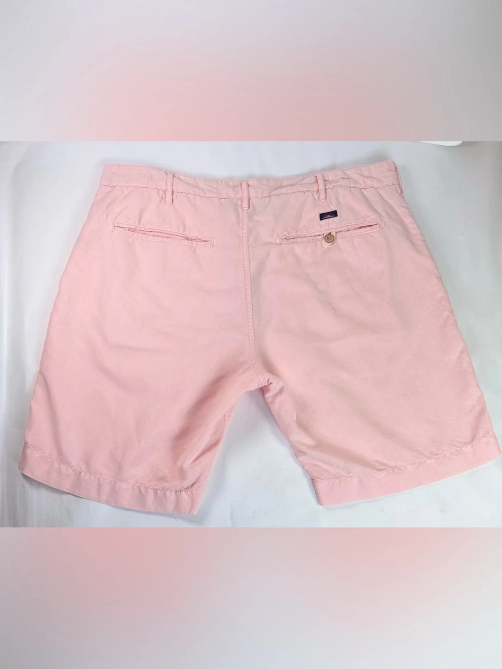 Faherty Light Pink Flat Front Linen Cotton Blend Shorts Size 38